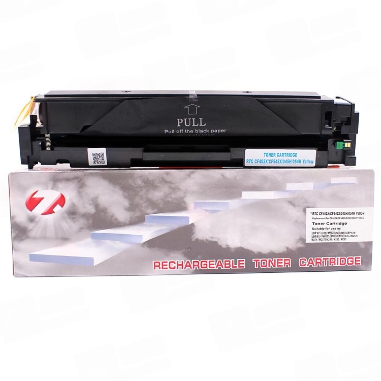 Тонер-картридж 7Q CF402X, CF542X, 045HY, 054HY для HP CLJ M252, CLJ M254, Canon LBP611, LBP621 (Жёлтый, 2500 стр.), универсальный Тонер-картридж 7Q CF402X, CF542X, 045HY, 054HY для HP CLJ M252, CLJ M254, Canon LBP611, LBP621 (Жёлтый, 2500 стр.), универсальный
