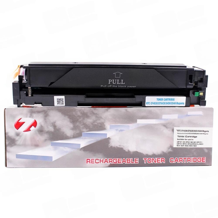 Тонер-картридж 7Q CF403X, CF543X, 045HM, 054HM для HP CLJ M252, CLJ M254, Canon LBP611, LBP621 (Пурпурный, 2500 стр.), универсальный