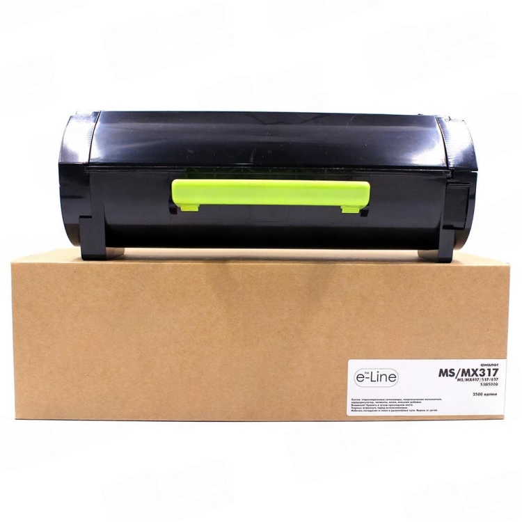 Тонер-картридж e-Line 51B5000 для Lexmark MS317, MX317 (Чёрный, 2500 стр.) Тонер-картридж e-Line 51B5000 для Lexmark MS317, MX317 (Чёрный, 2500 стр.)