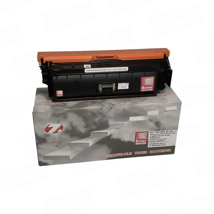 Тонер-картридж 7Q W2122X (212X) для HP CLJ M554, M578 (Жёлтый, 10000 стр.), с чипом W2122A, без гарантии прошивки Тонер-картридж 7Q W2122X (212X) для HP CLJ M554, M578 (Жёлтый, 10000 стр.), с чипом W2122A, без гарантии прошивки