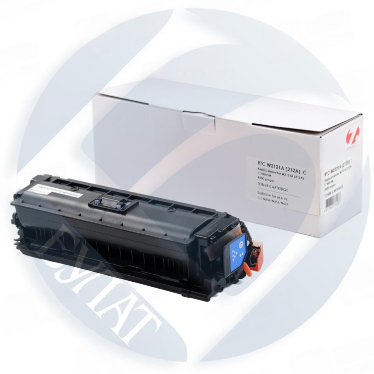 Тонер-картридж 7Q W2121A (212A) для HP CLJ M554, M578 (Голубой, 4500 стр.), без гарантии прошивки Тонер-картридж 7Q W2121A (212A) для HP CLJ M554, M578 (Голубой, 4500 стр.), без гарантии прошивки