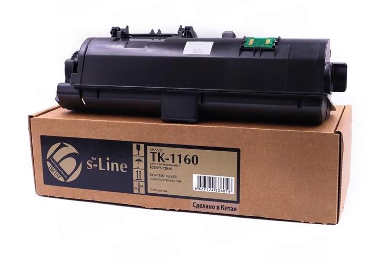 Тонер-картридж БУЛАТ s-Line TK-1160XL для Kyocera ECOSYS P2040 (Чёрный, 11000 стр.)